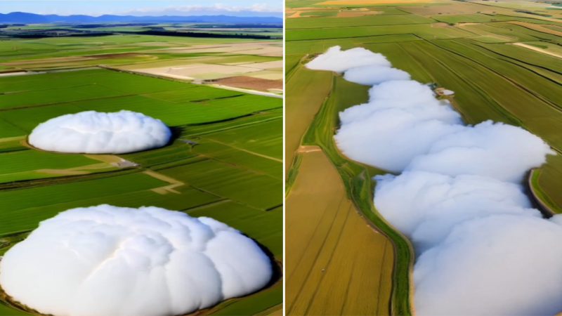 “Whirling Clouds: Nature’s Delicate White Snowflakes in the Sky”