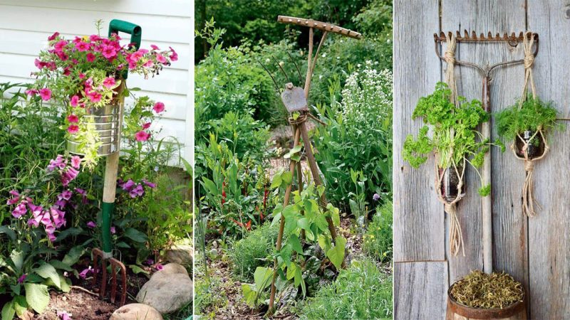 22 Upcycling Garden Tools Into Outdoor Decoration Projects