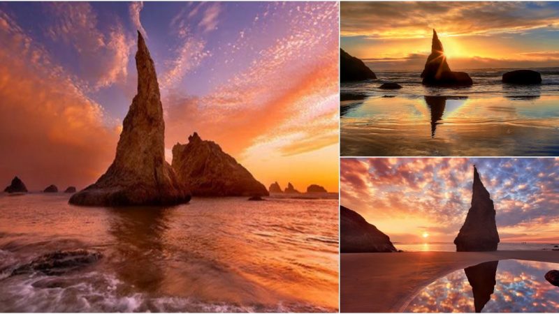 Vertical Wizard’s Hat: Discovering the Unique Rock Formation in Bandon, Oregon’s Enchanting Beaches