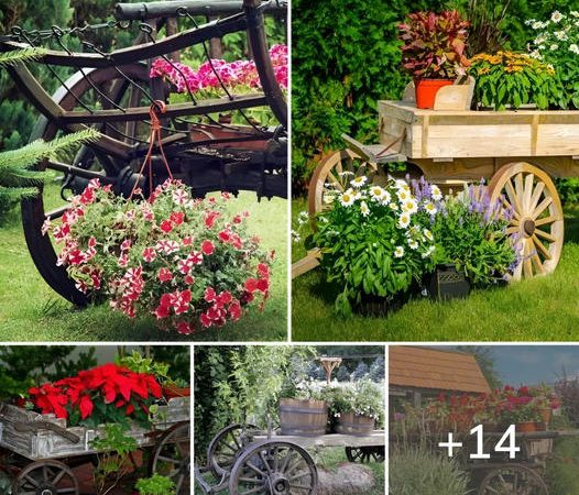 14 Rustic Garden Wagon Ideas For A Country Garden