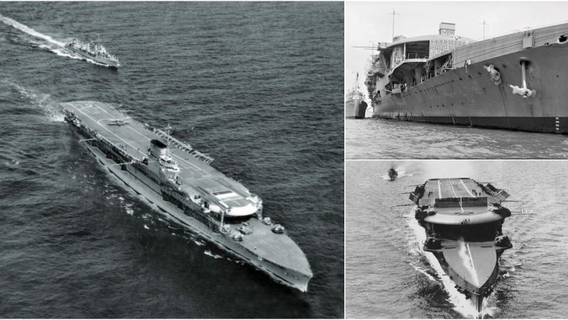 Close-Up of HMS Furious Bow: A Glimpse Before the 1939 Refits