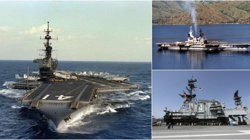 Starboard Beam View of USS MIDWAY (CV-41) Entering Subic Bay – September 14, 1982