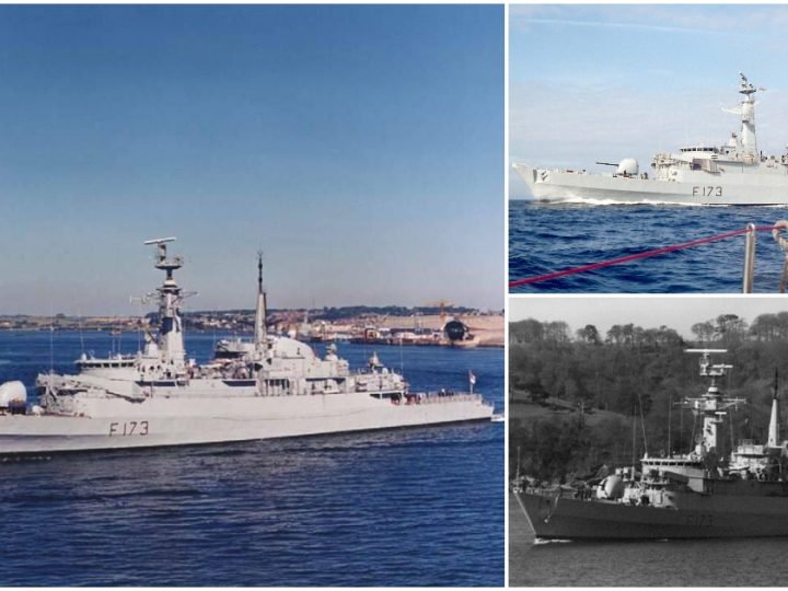 Type 21 Frigate HMS Arrow (F173) Navigating off Plymouth Coast