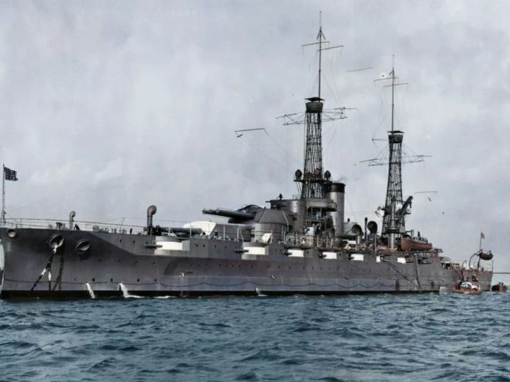 Historic View of USS Pennsylvania (BB-38) from Port, December 13, 1916